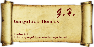 Gergelics Henrik névjegykártya